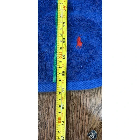 Vintage Ralph Lauren Home Beach Towel Stripe Blue Green Red Pony 34x69" - Picture 7 of 7